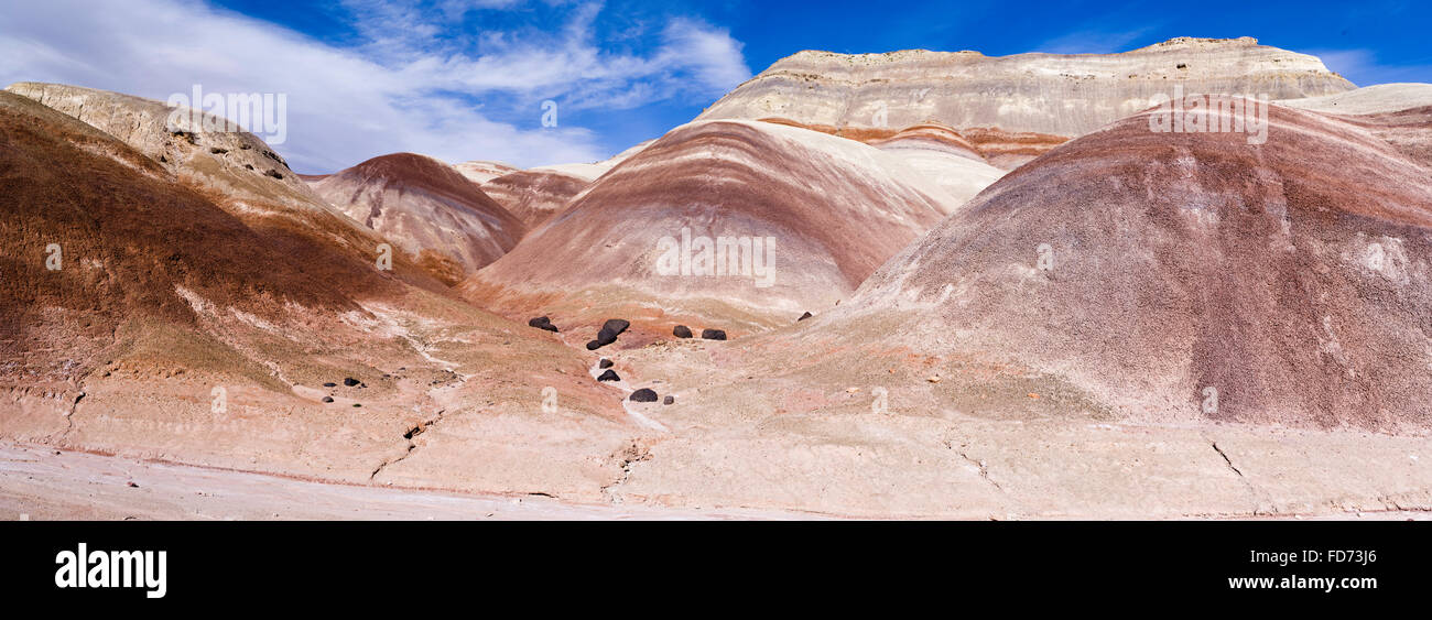 La bentonite Hills près de Cainesville, Utah. Banque D'Images