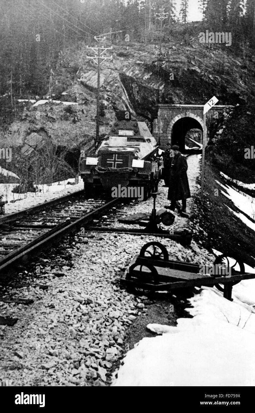 German tank en Norvège, 1940 Banque D'Images