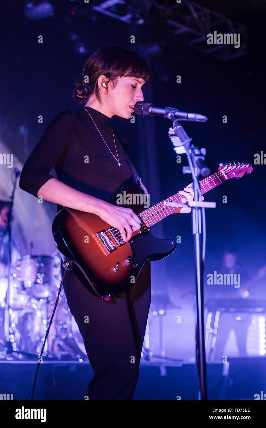 Londres, Royaume-Uni, 28 janvier 2016. Fille Performance Live à l'O2 Kentish Town Forum. © Robert Stainforth/Alamy Banque D'Images