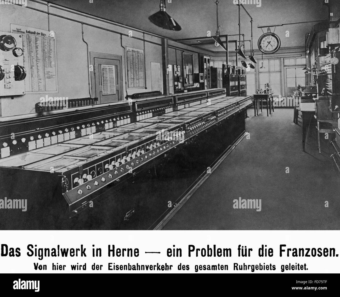 Contrôle de la circulation ferroviaire en Allemagne, 1923 Banque D'Images