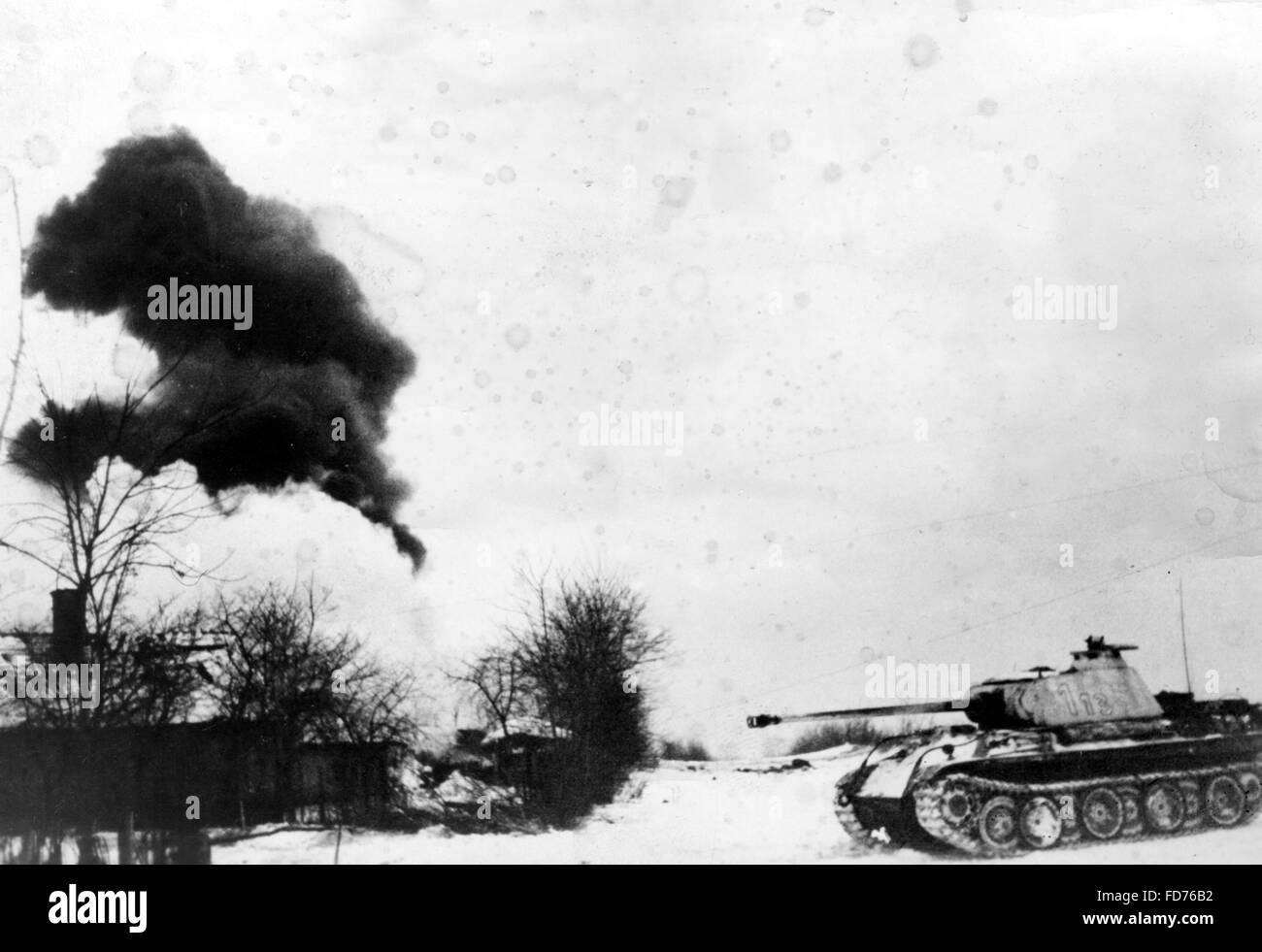 Char de combat allemand à Szekesfehervar, 1945 Banque D'Images
