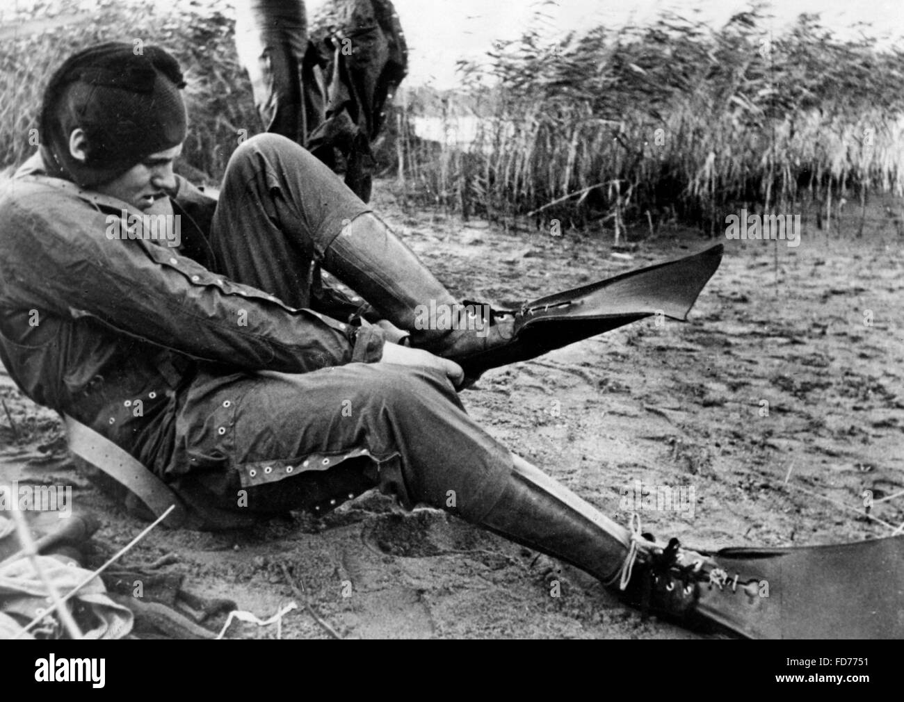 Commando allemand frogman in World War II, 1944 Banque D'Images