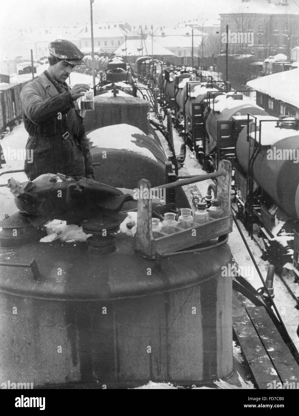 L'huile de transport à Przemysl germano-soviétique, 1940 Banque D'Images