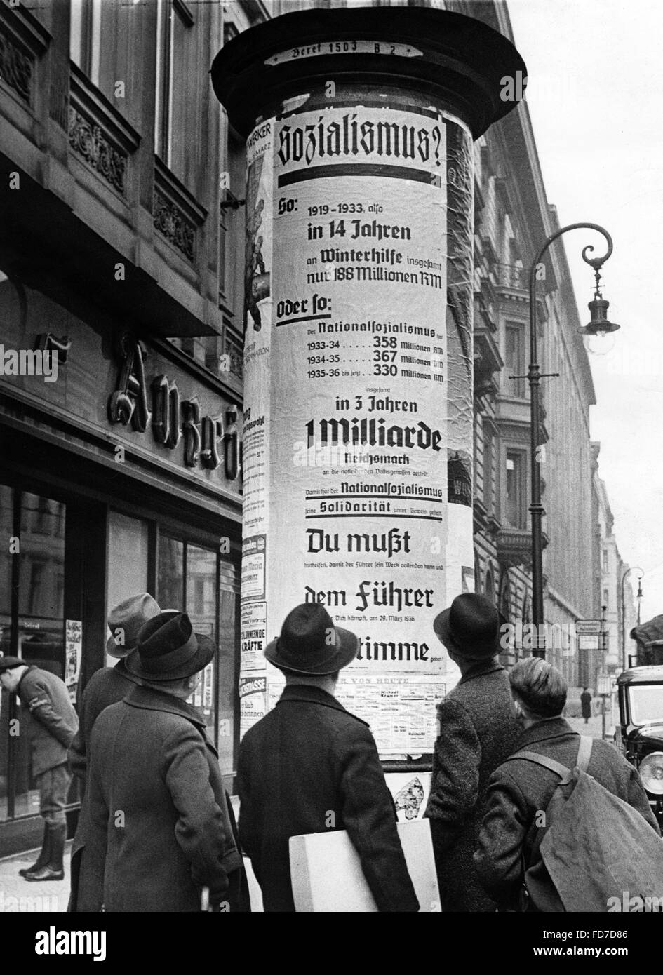 Affiche de propagande pour des élections du Reichstag 1936 Banque D'Images