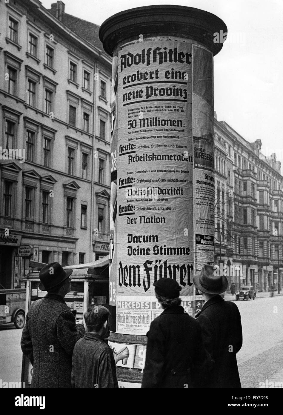 La propagande électorale pour les élections du Reichstag 1936 Banque D'Images