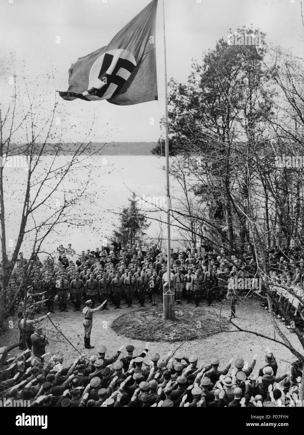 Inauguration rassemblement dans la cour de la jeunesse 'Hohenelse' dans Rheinsberg, 1936 Banque D'Images