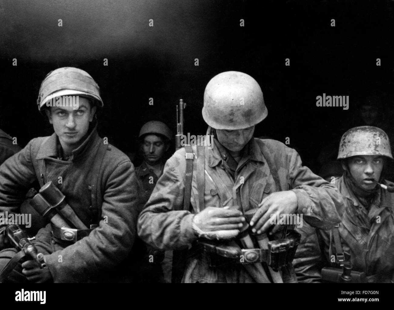 Parachutistes allemands à Monte Cassino, 1944 Banque D'Images