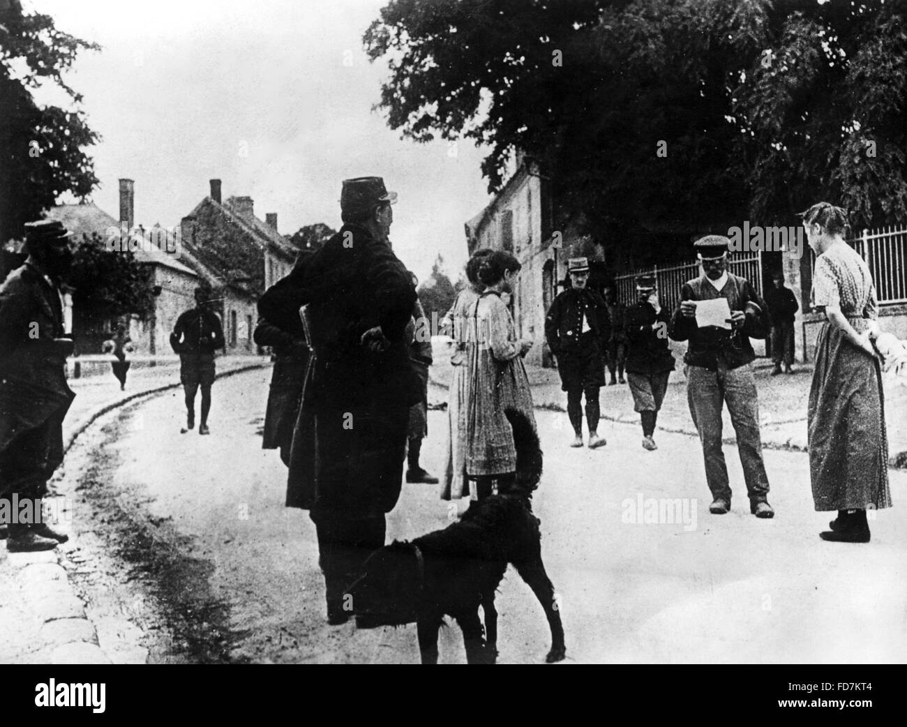 Annonce de la guerre en France, 1915 Banque D'Images