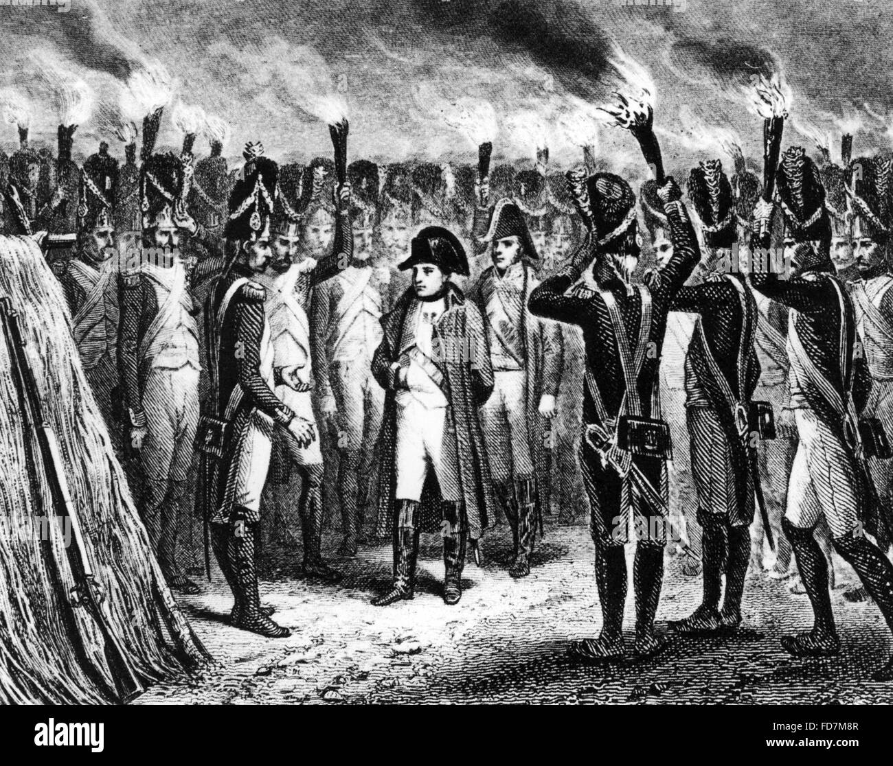 Napoléon Bonaparte à la bataille de Waterloo (Belle Alliance), 1815 Banque D'Images