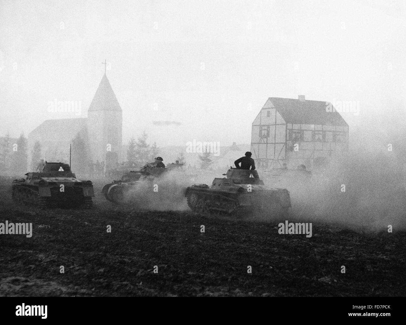 Chars de la Wehrmacht au cours d'un exercice, 1935 Banque D'Images