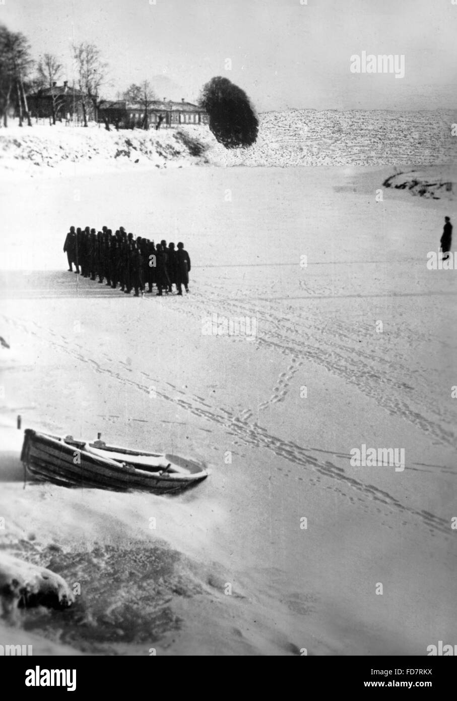 Exercice d'une unité allemande sur le front de l'Est, 1941 Banque D'Images