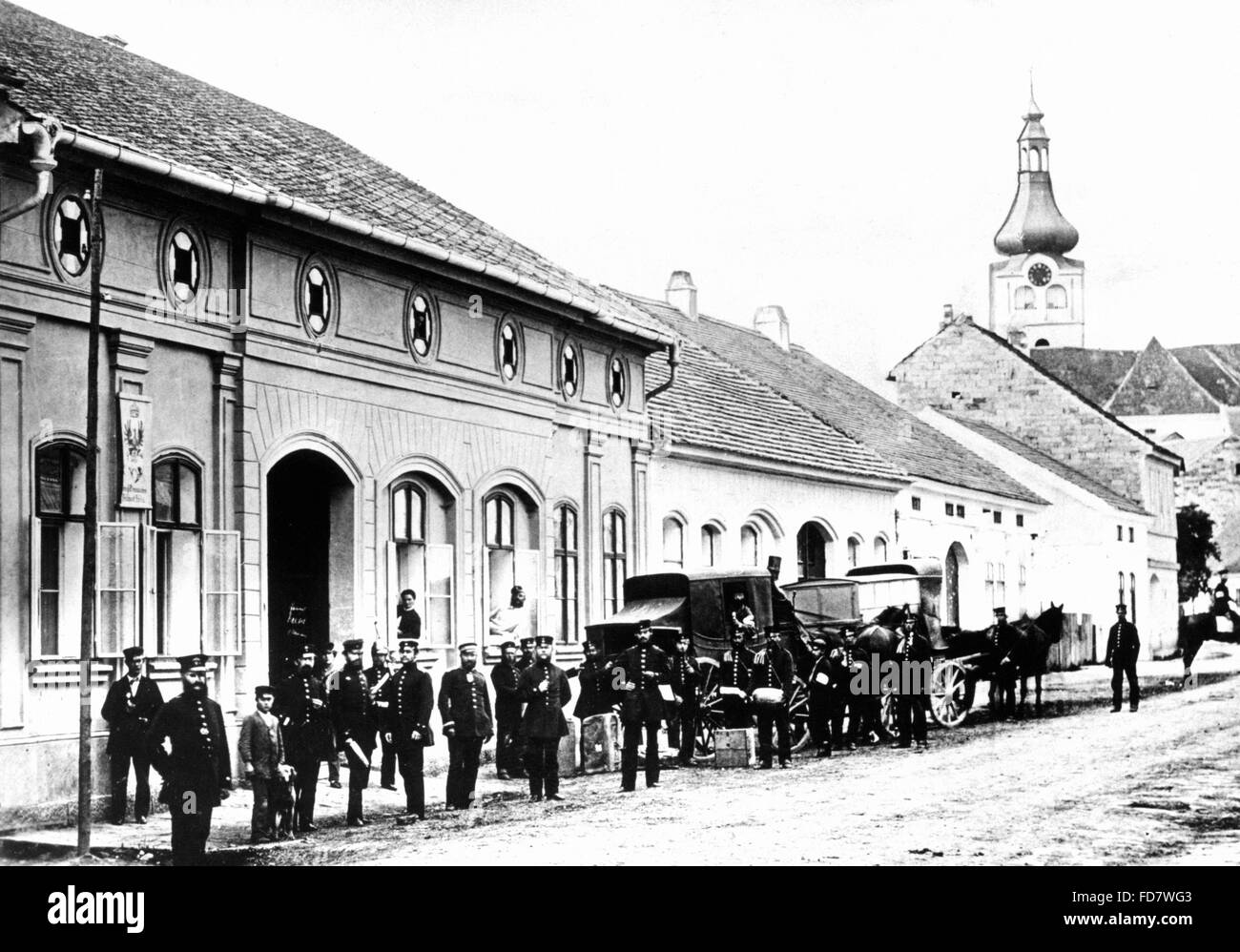 Unité médicale allemande pendant la guerre, 1870-1871 Banque D'Images