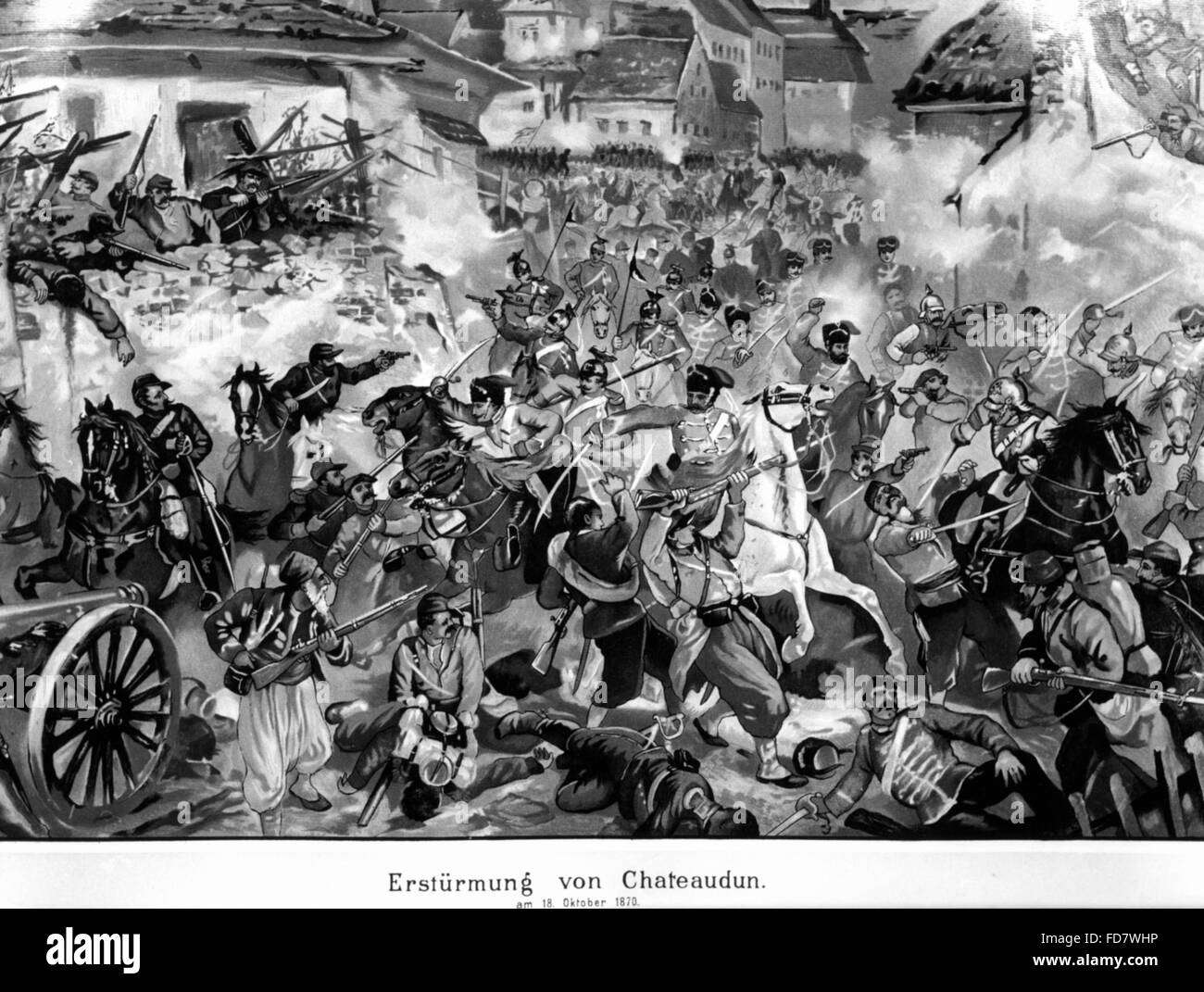 Assaut de Chateaudun pendant la guerre franco-allemande, 18.10.1870 Banque D'Images