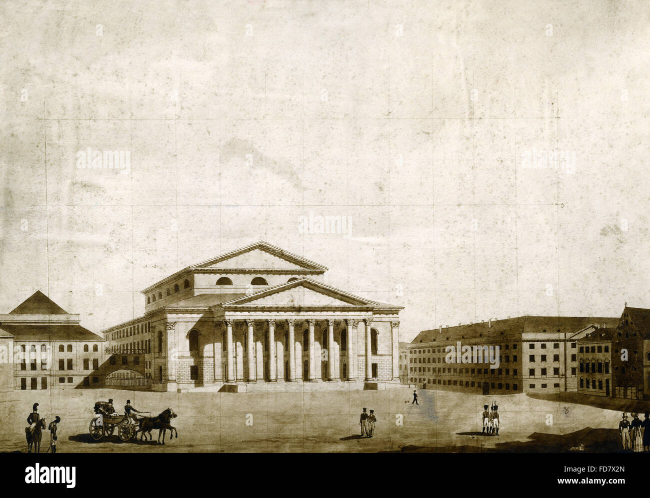 Théâtre National de Munich, 1824 Banque D'Images