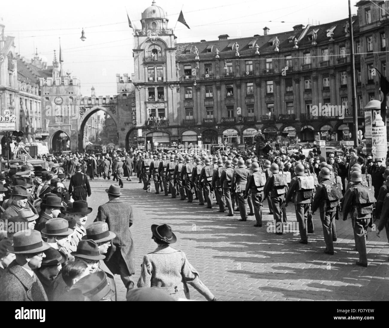 Les soldats autrichiens de Karlsplatz à Munich, 18.03.1938 Banque D'Images