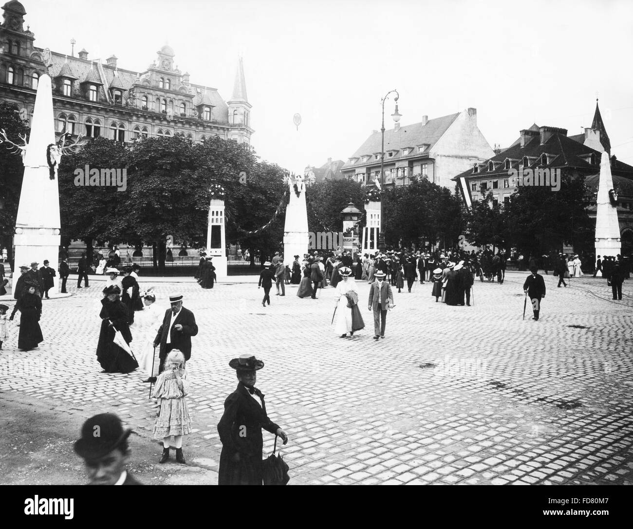 Le Marienhof pendant le 15ème Deutsche Bundesschiessen (tir Fédéral Allemand Festival) à Munich, 15.07.1906 Banque D'Images