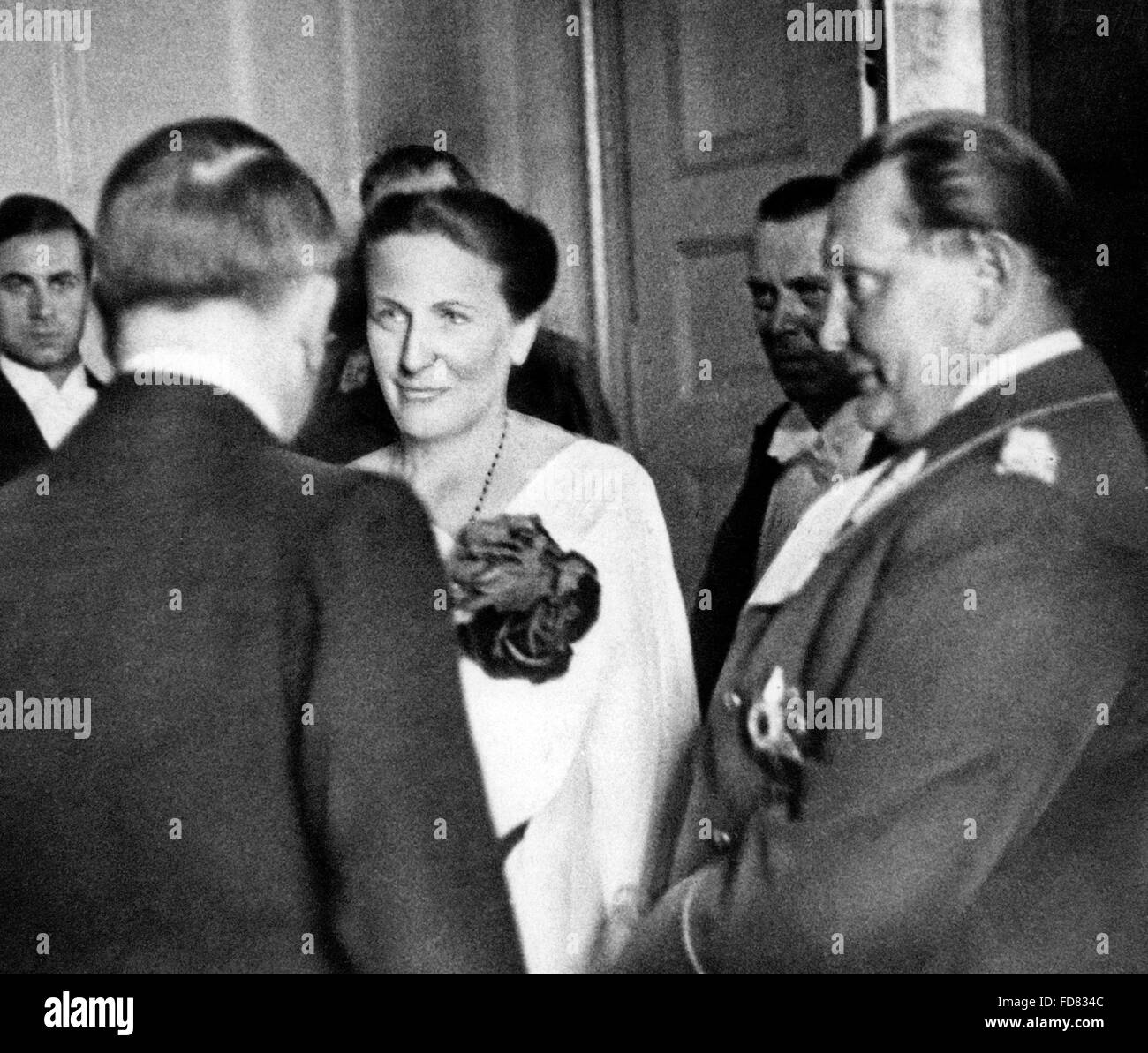 Adolf Hitler, Winifred Wagner et Hermann Göring, 1936 Banque D'Images
