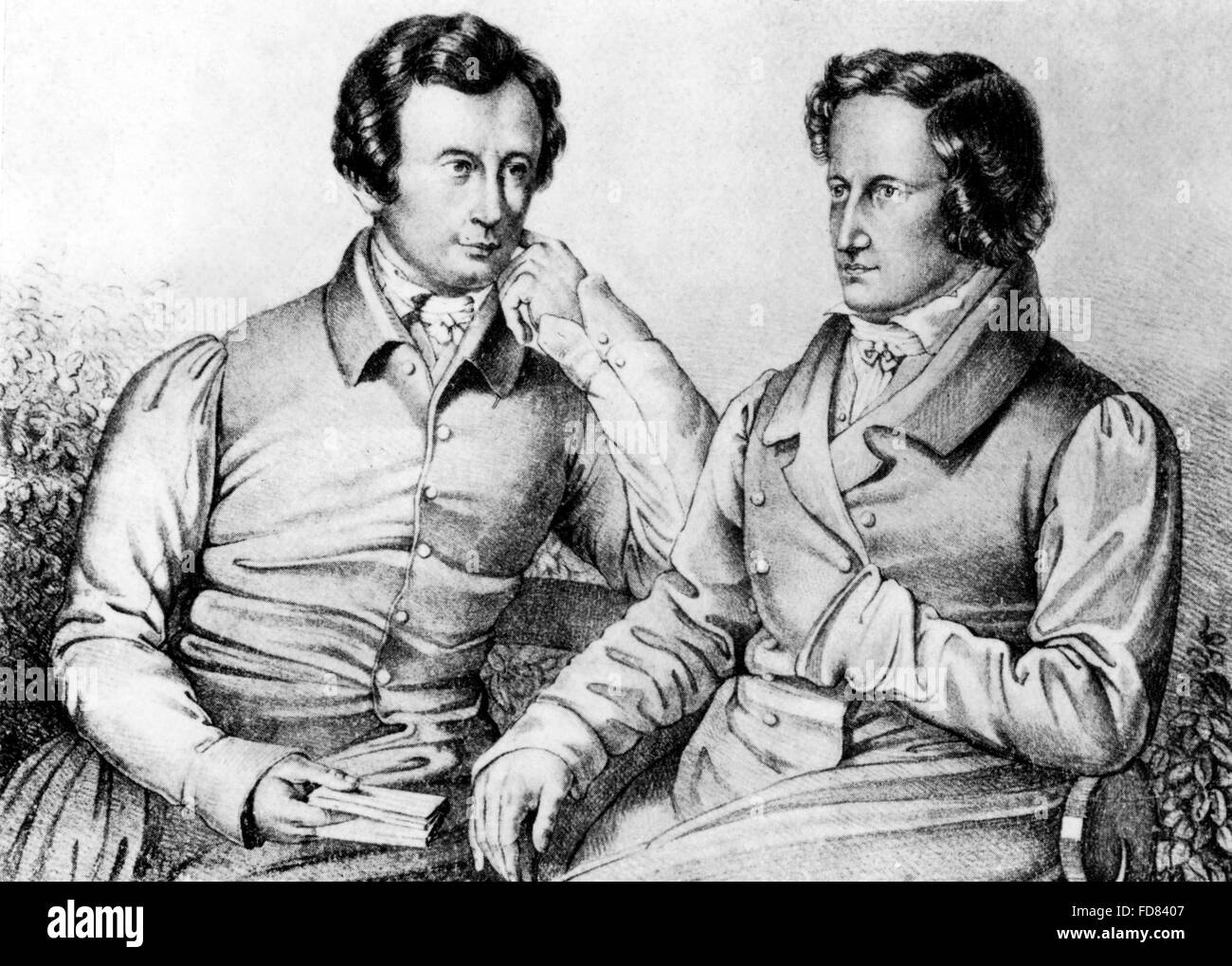Jacob et Wilhelm Grimm Banque D'Images