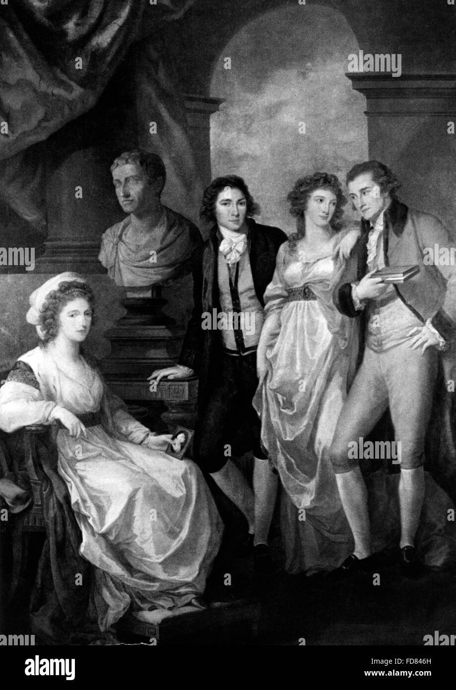 Johann Wolfgang von Goethe entouré par ses amis de Rome, 1787 Banque D'Images