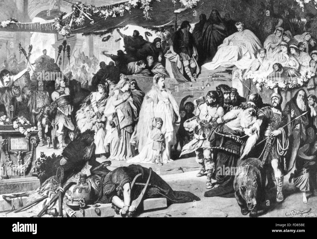 De Capture Thusnelda par les Romains Banque D'Images