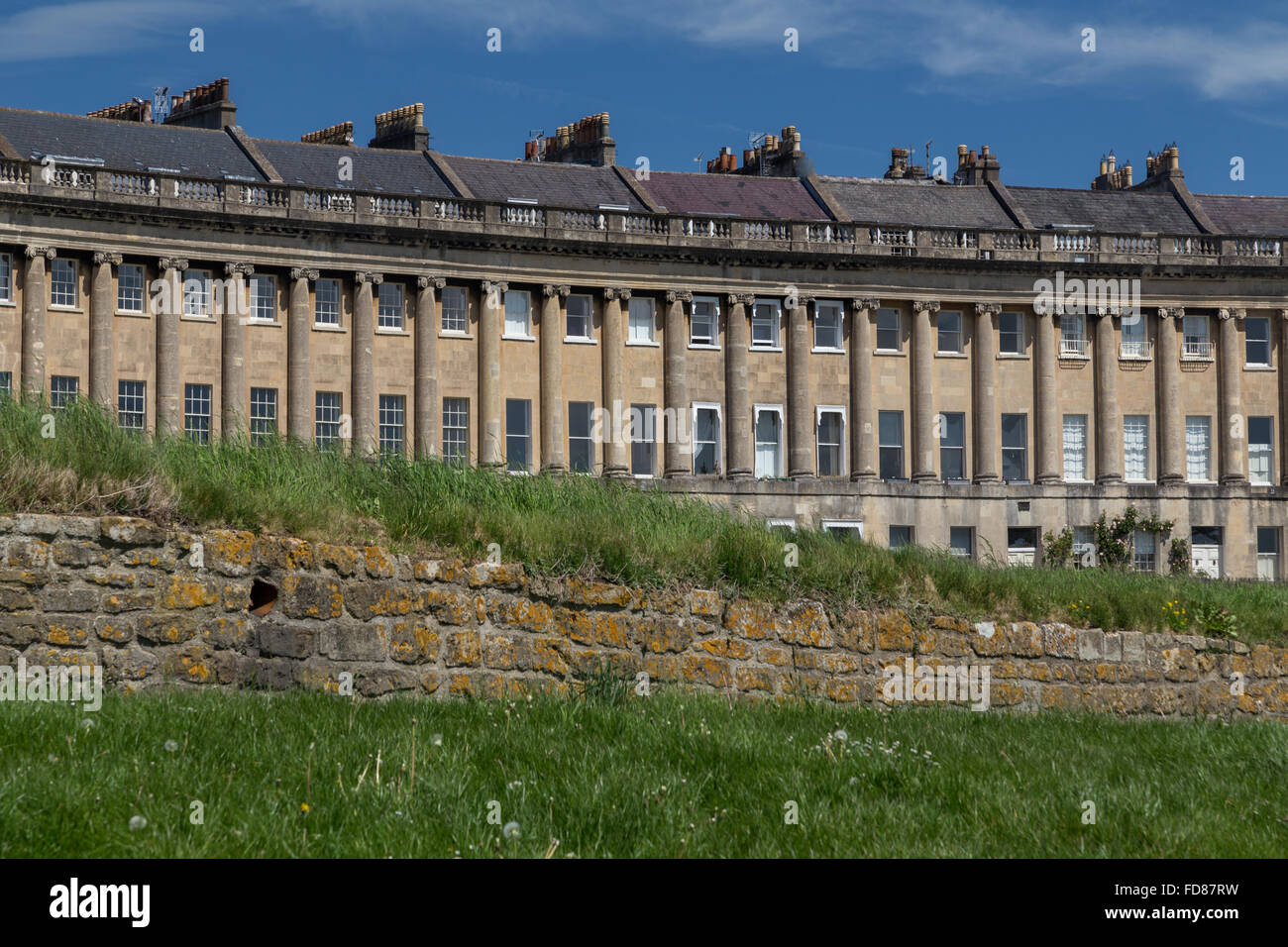 Le Royal Crescent, la ville de Bath, Romaine Site du patrimoine mondial, Somerset, BANES, UK Banque D'Images