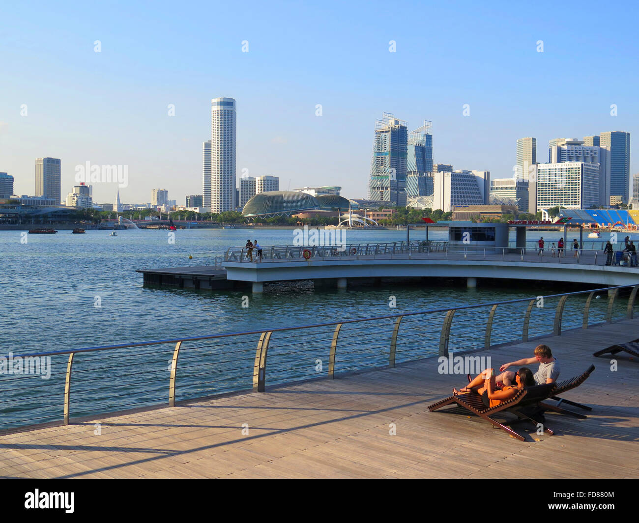 Marche Olympique, Marina Bay, à Singapour, en Asie Banque D'Images