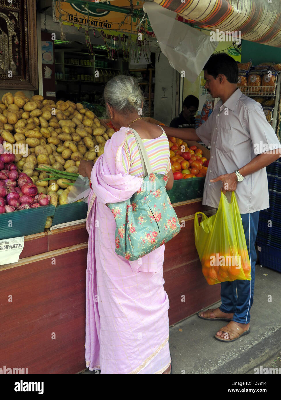 Market stall, Little India, Singapour, Asie Banque D'Images