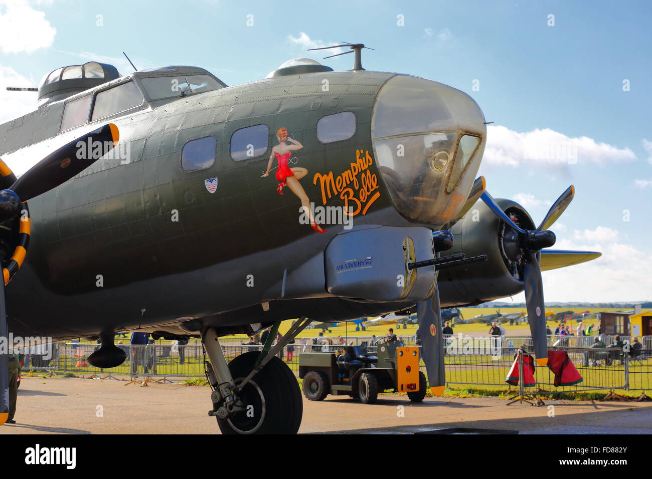 Boeing B-17F Flying Fortress Memphis Belle à Duxford Air Show 2012 Banque D'Images