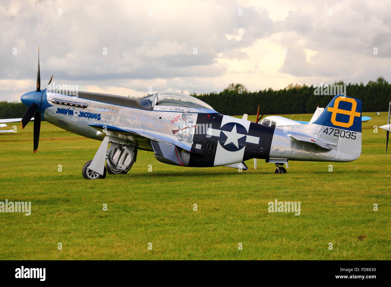 North American P-51D Mustang Jumpin Jaques visiter White Waltham Banque D'Images