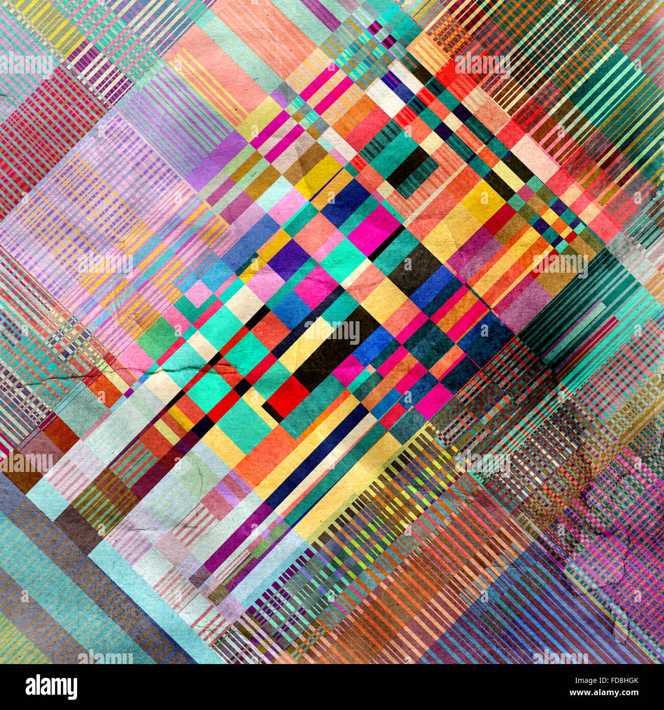 Résumé fond de couleurs vives avec des éléments géométriques Banque D'Images