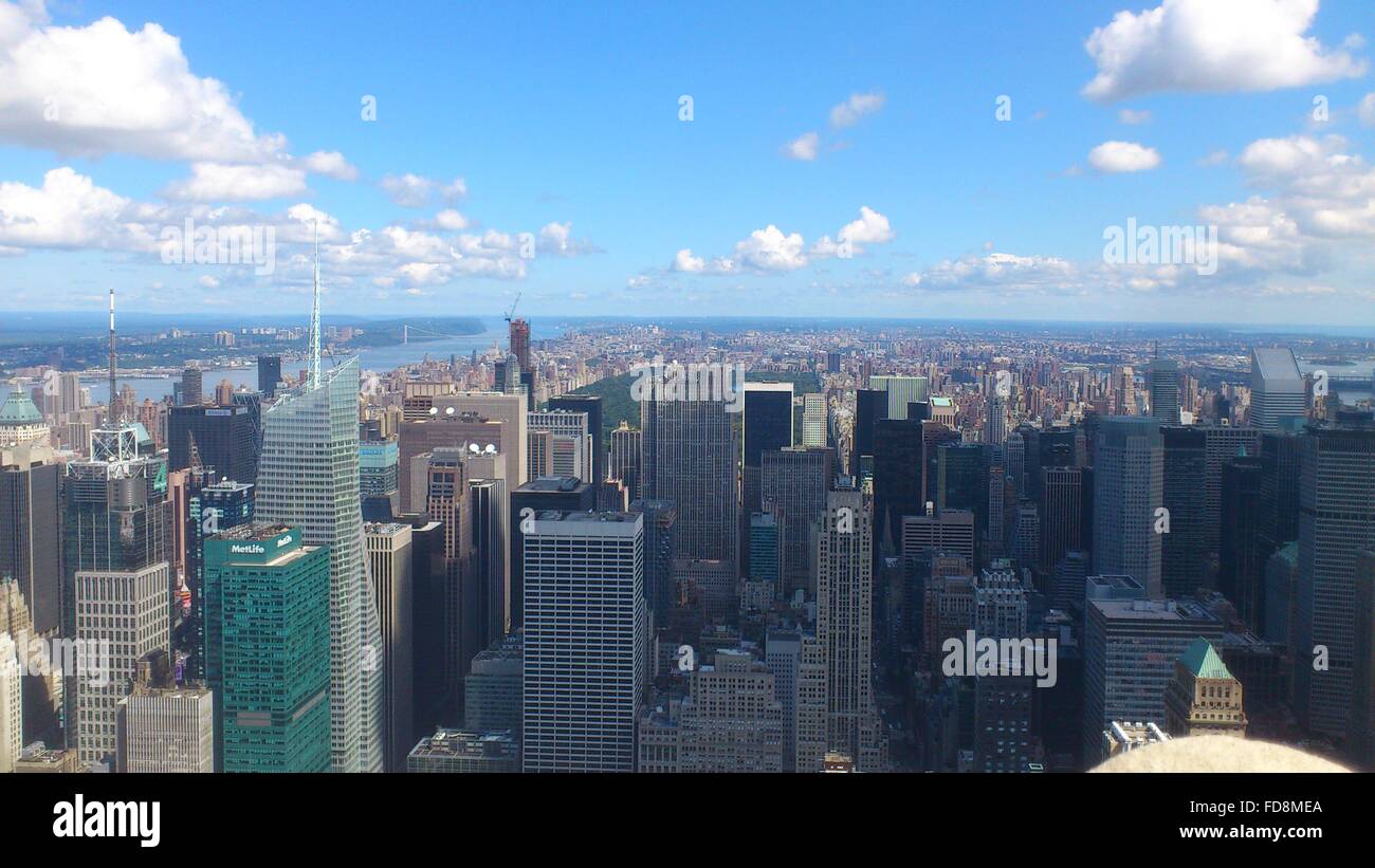 New York City skyline view et de l'Empire State Building Banque D'Images