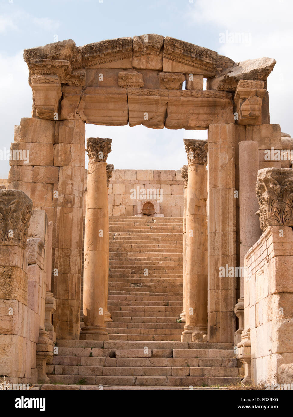 Escaliers de Jerash Catheral Banque D'Images