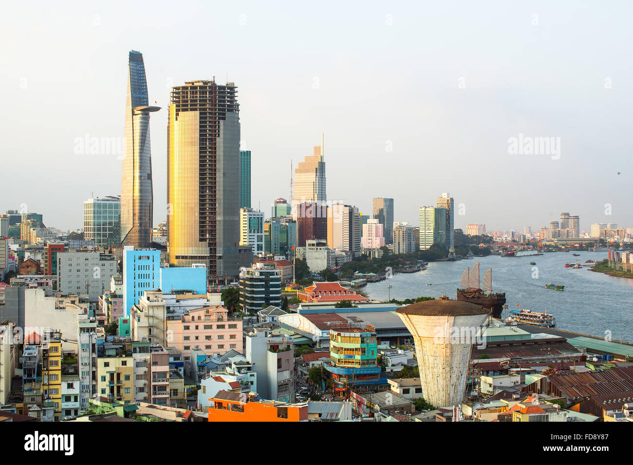 Panorama de la ville de Ho Chi Minh (Saigon) le Vietnam. Banque D'Images