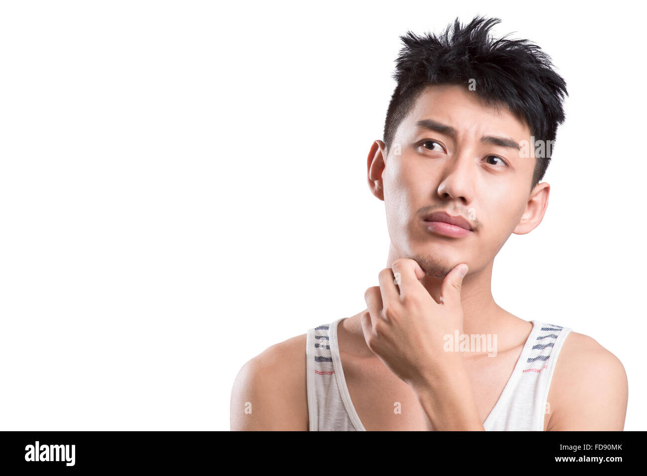 Portrait de jeune homme en contemplant Banque D'Images