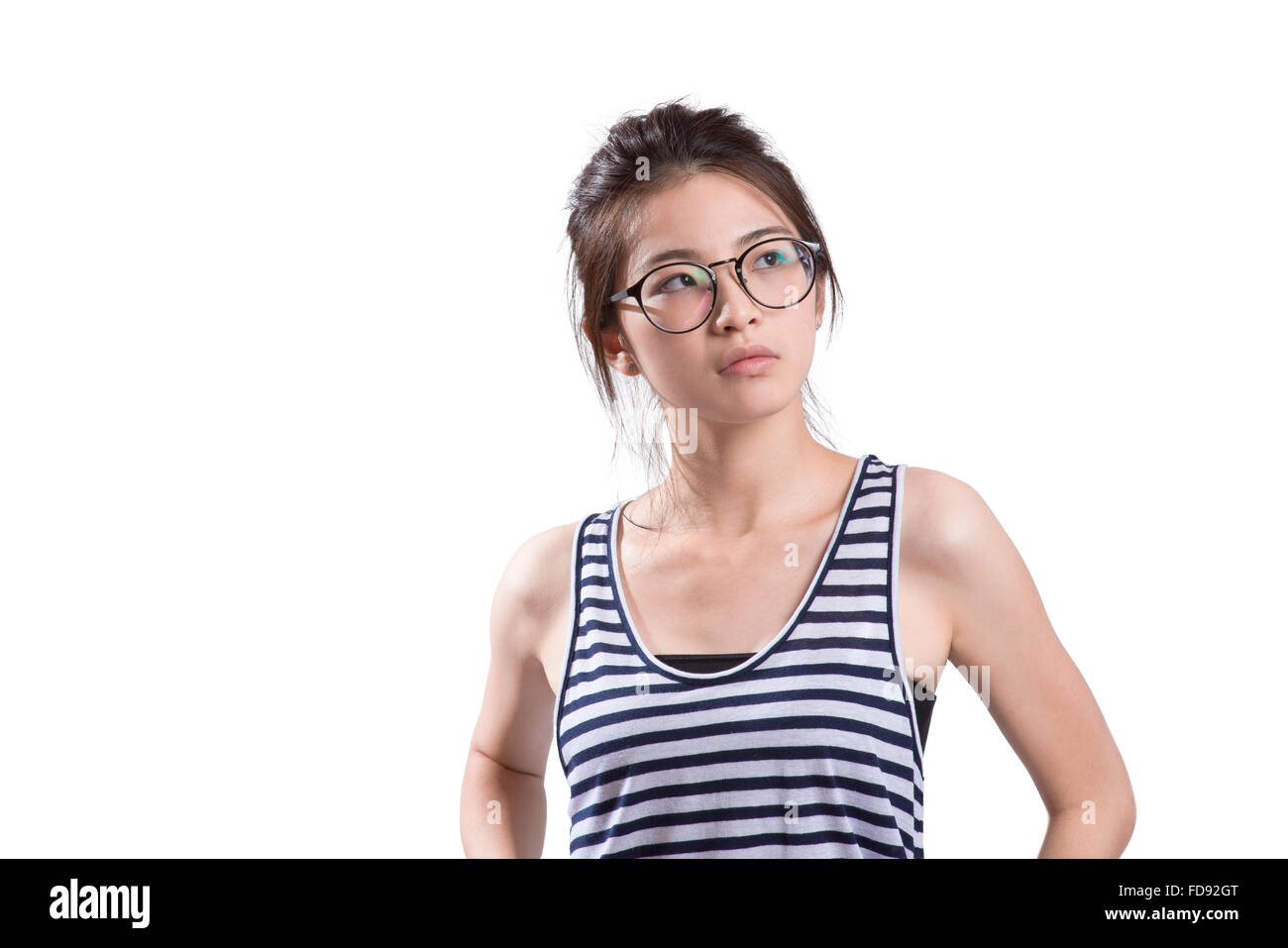 Portrait de jeune femme contemplant Banque D'Images