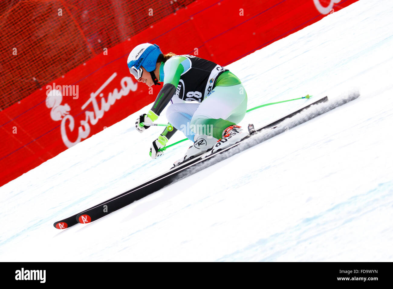 Cortina d'Ampezzo, Italie 24janvier2016. Ilka STUHEC (ALS) qui se font concurrence sur les AUDI FIS Ski World Cup super G femmes Banque D'Images