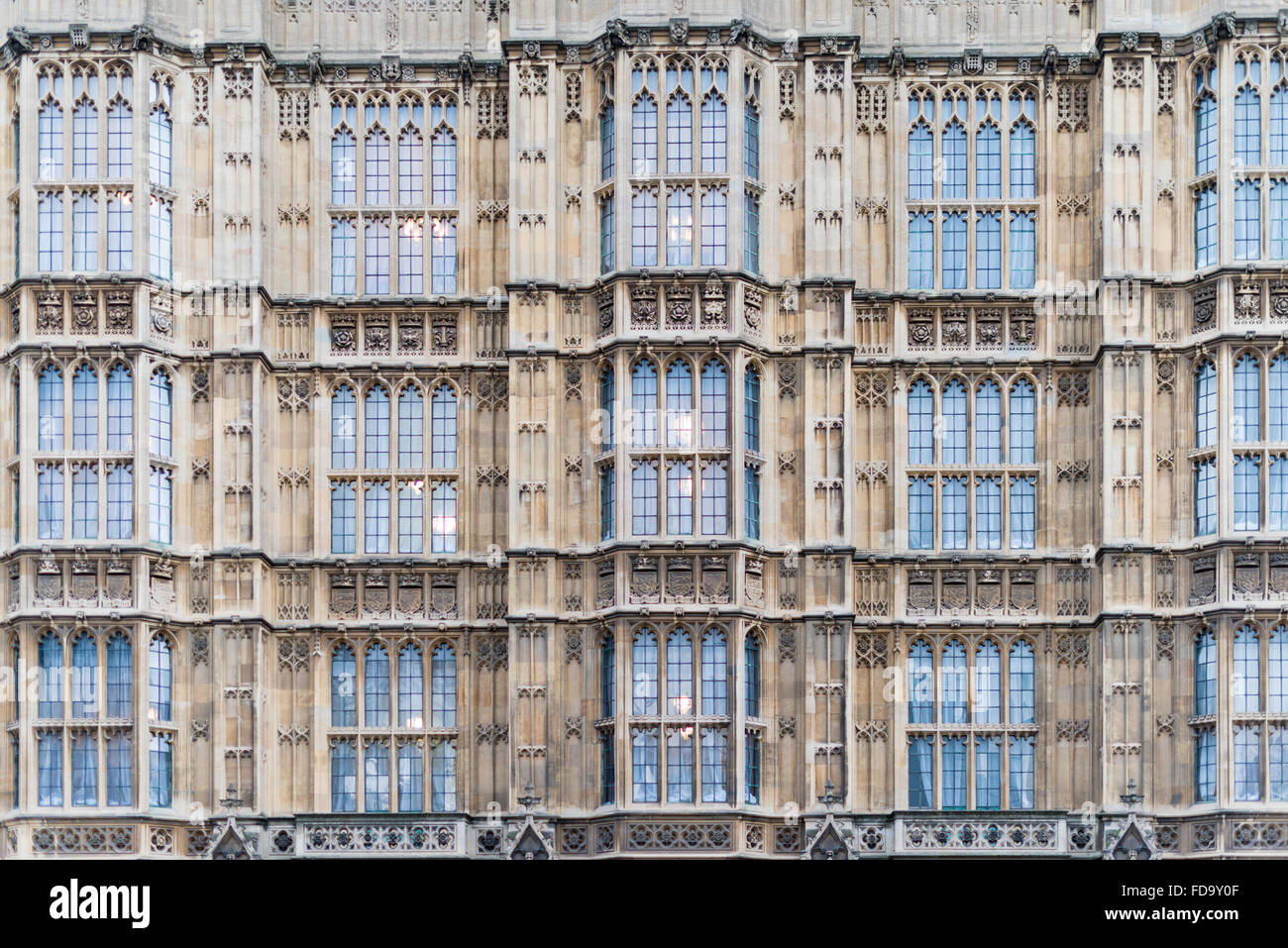 Un gros plan détail architectural des maisons du Parlement à Londres UK Banque D'Images