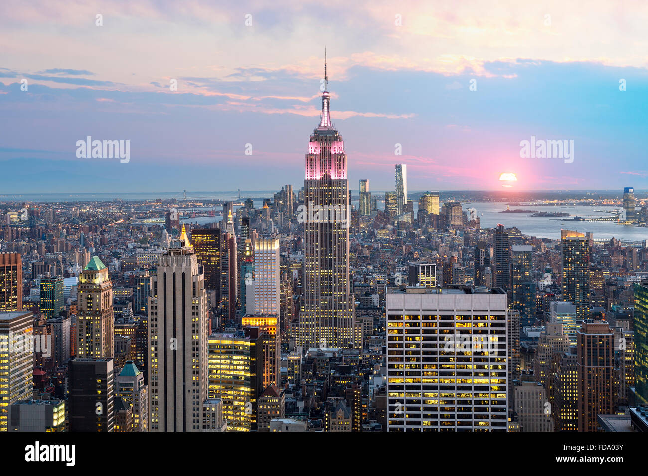 New-York City Skyline avec l'Empire State Building Banque D'Images