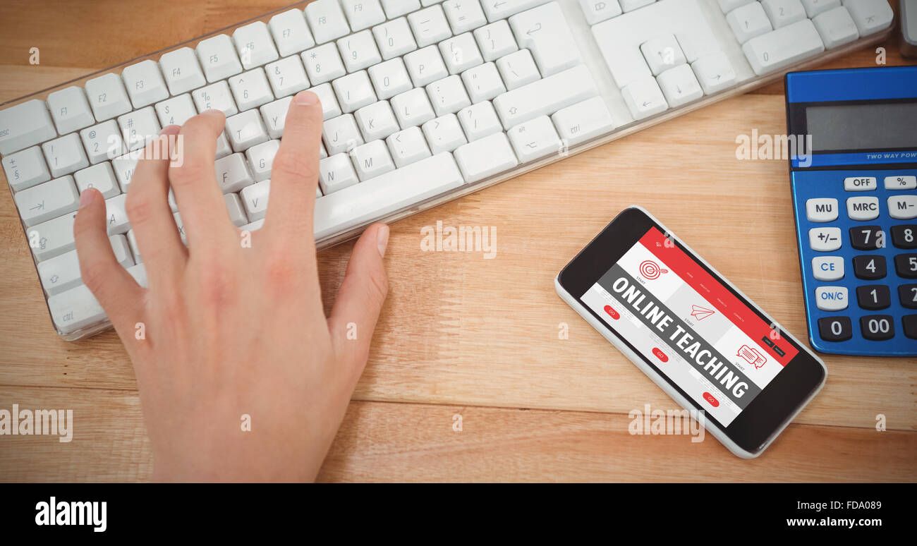 Image composite de l'interface d'enseignement en ligne Banque D'Images