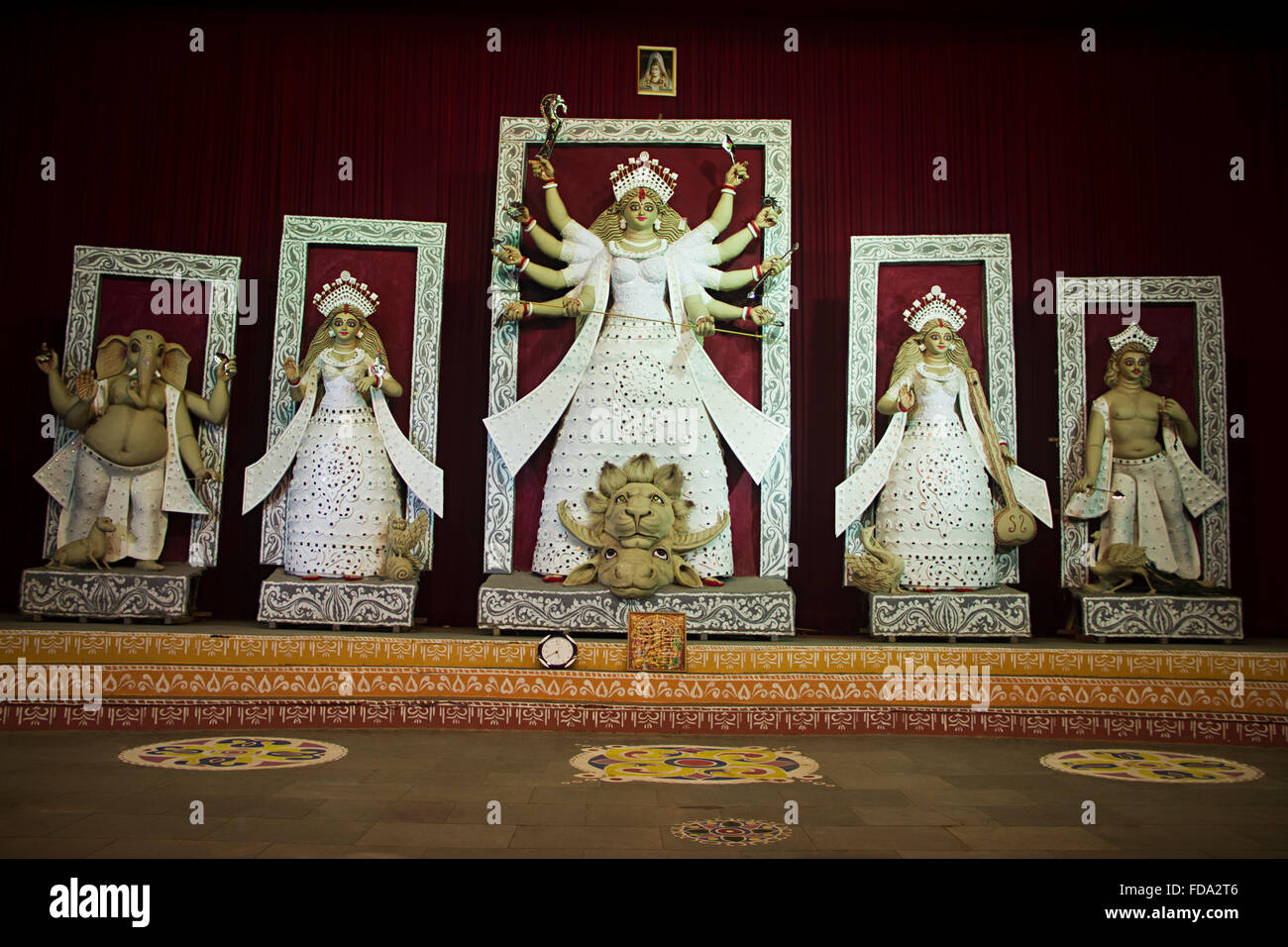 Durga Puja Statues Dieu Personne ne l'étape Banque D'Images