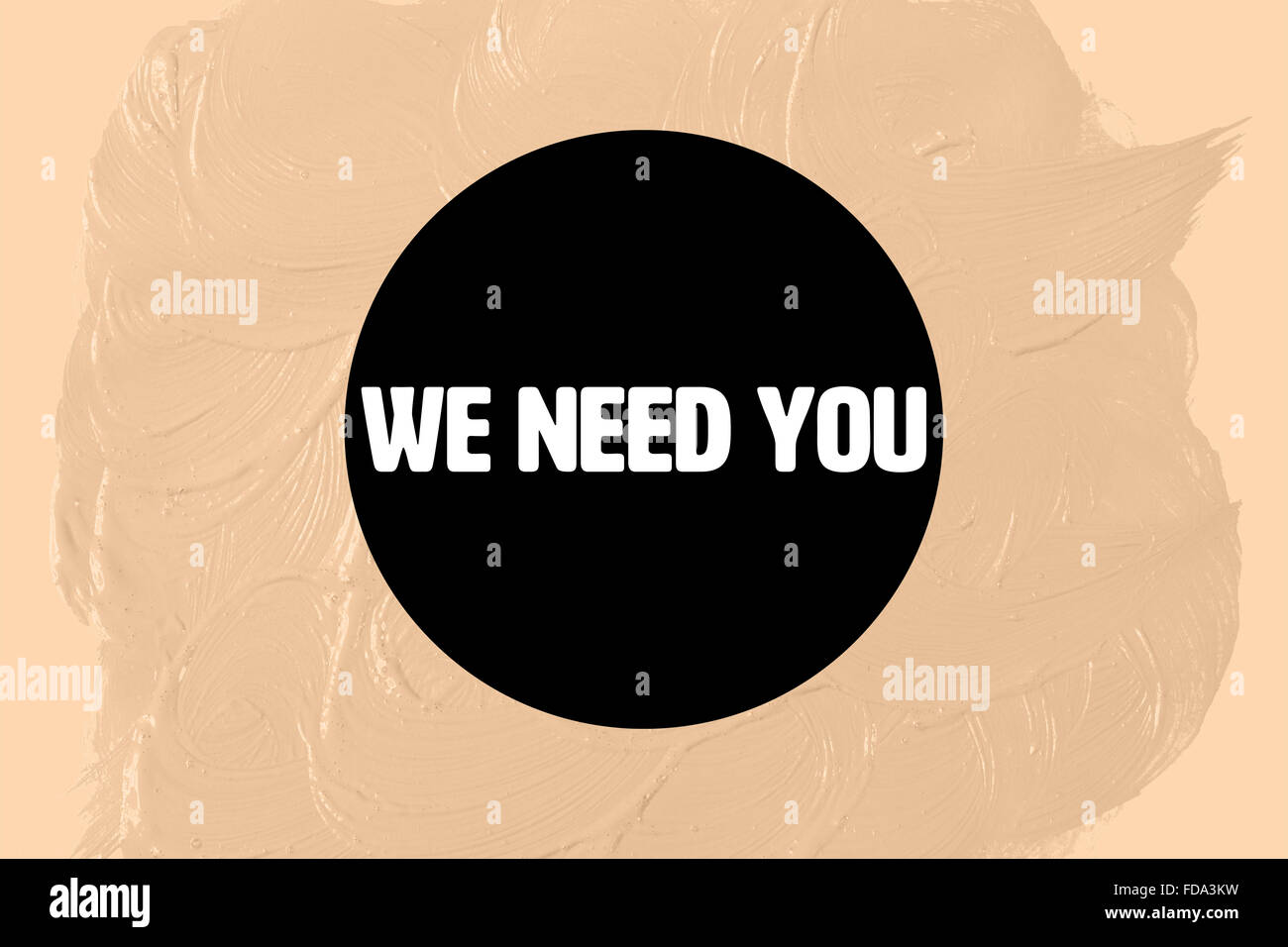 Nous avons besoin de vous en cercle noir Banque D'Images