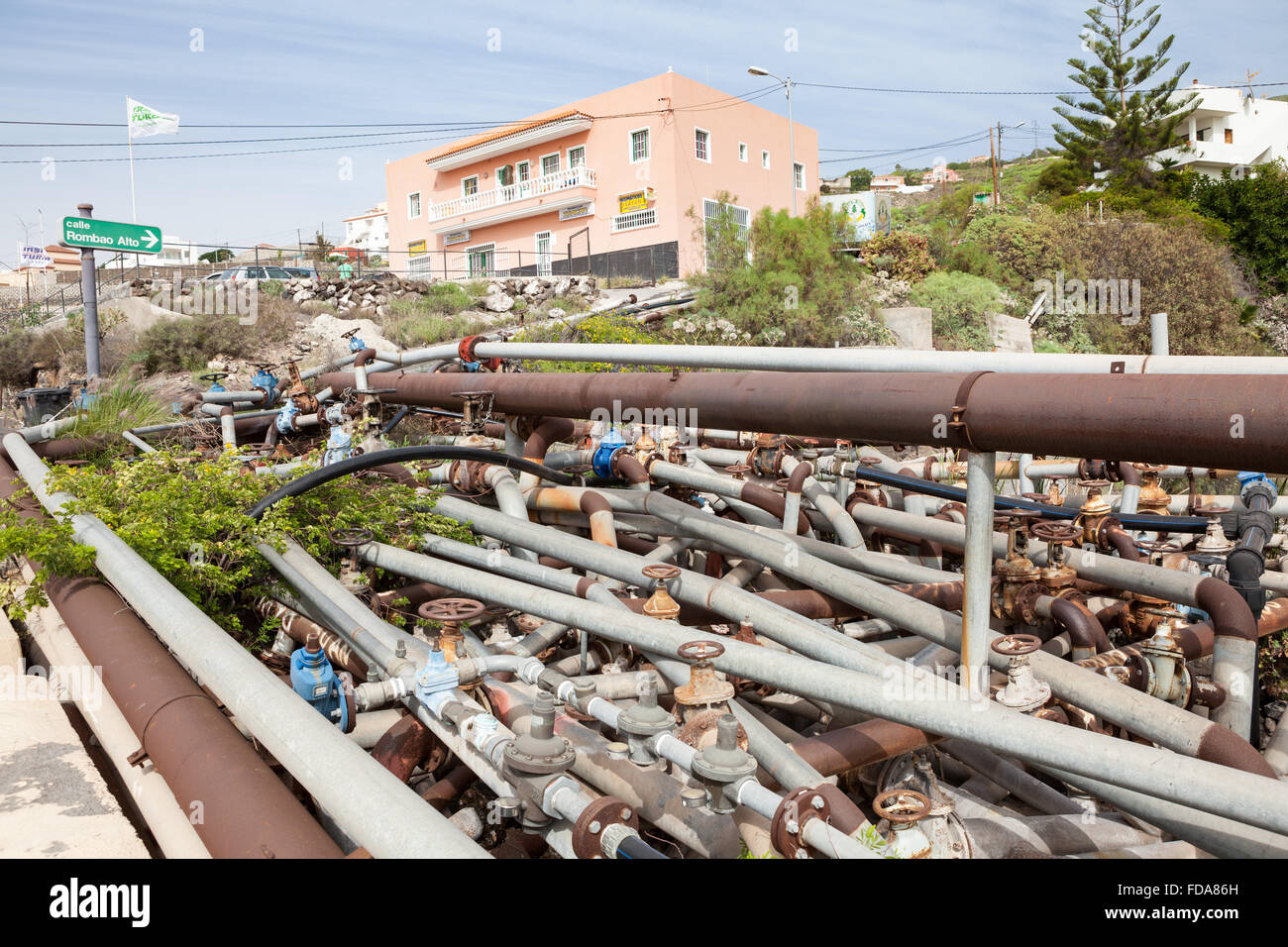 Les pipelines. Adeje, Espagne. Banque D'Images