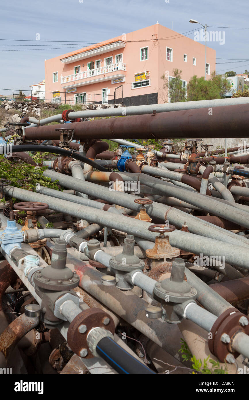 Les pipelines. Adeje, Espagne. Banque D'Images