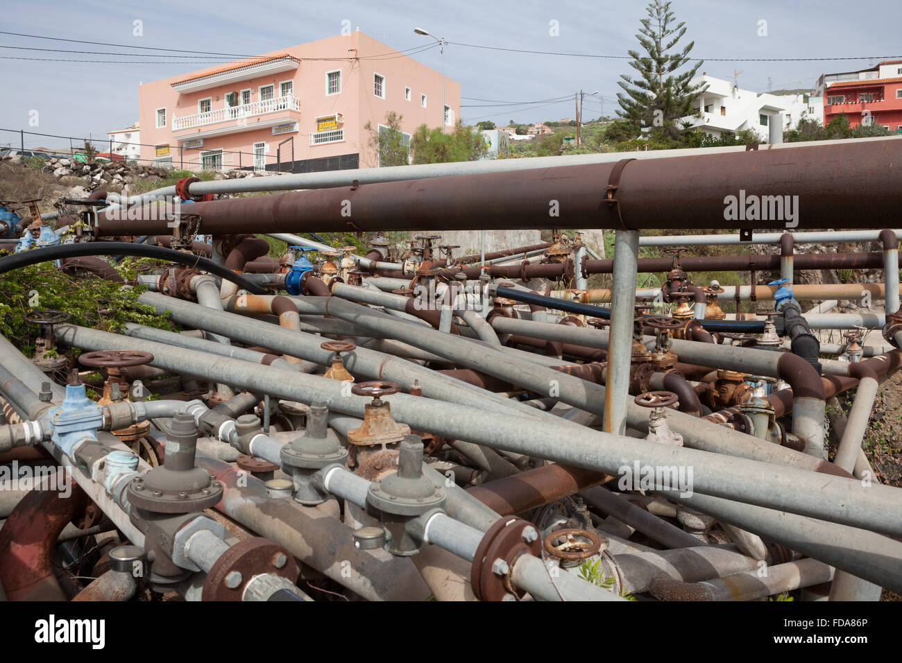 Les pipelines. Adeje, Espagne. Banque D'Images