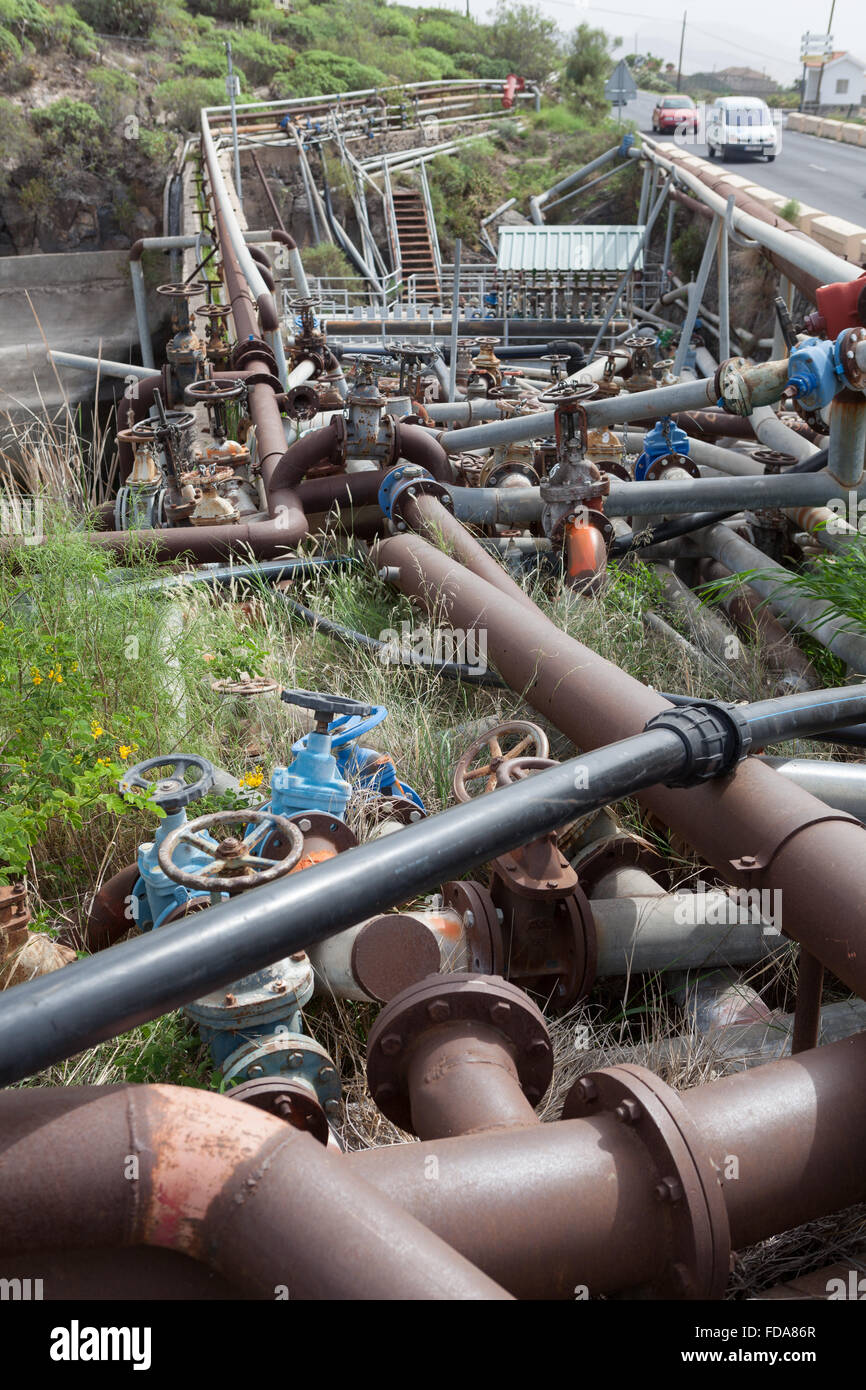 Les pipelines. Adeje, Espagne. Banque D'Images