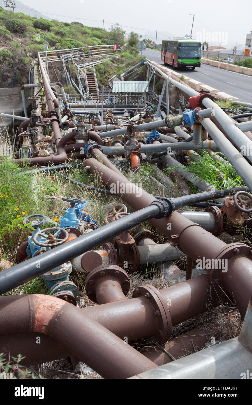Les pipelines. Adeje, Espagne. Banque D'Images