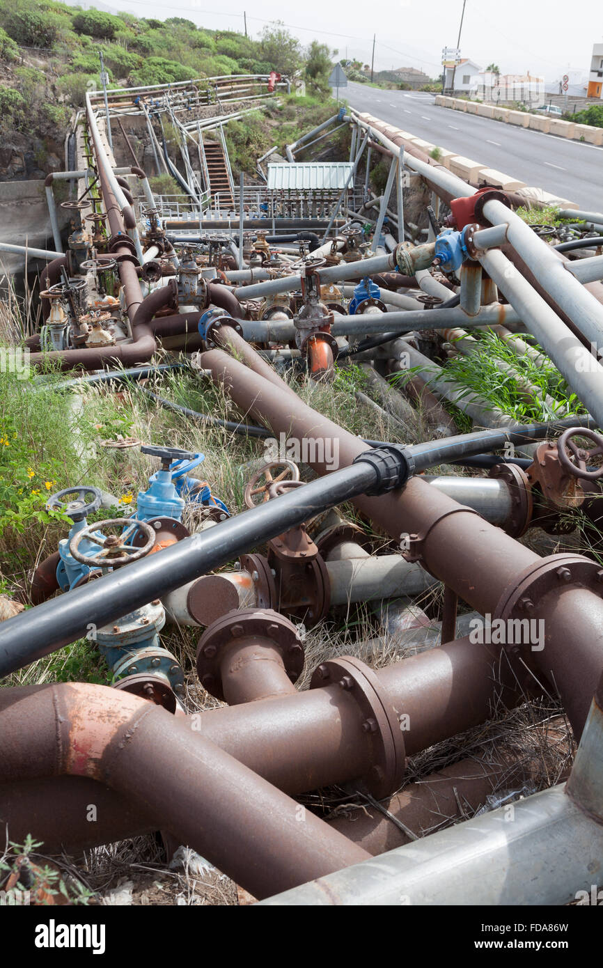 Les pipelines. Adeje, Espagne. Banque D'Images