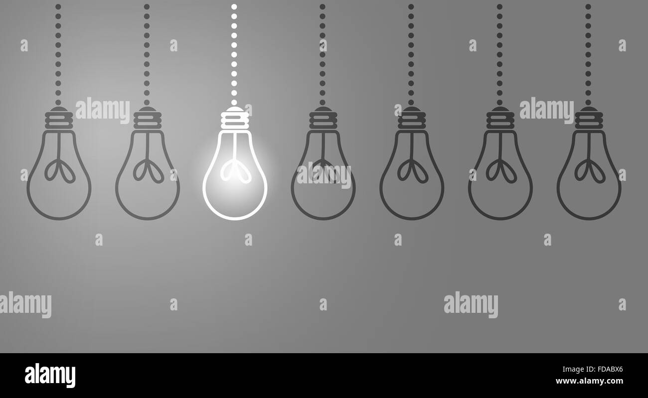 Les ampoules sur fond sombre avec un glowing Banque D'Images