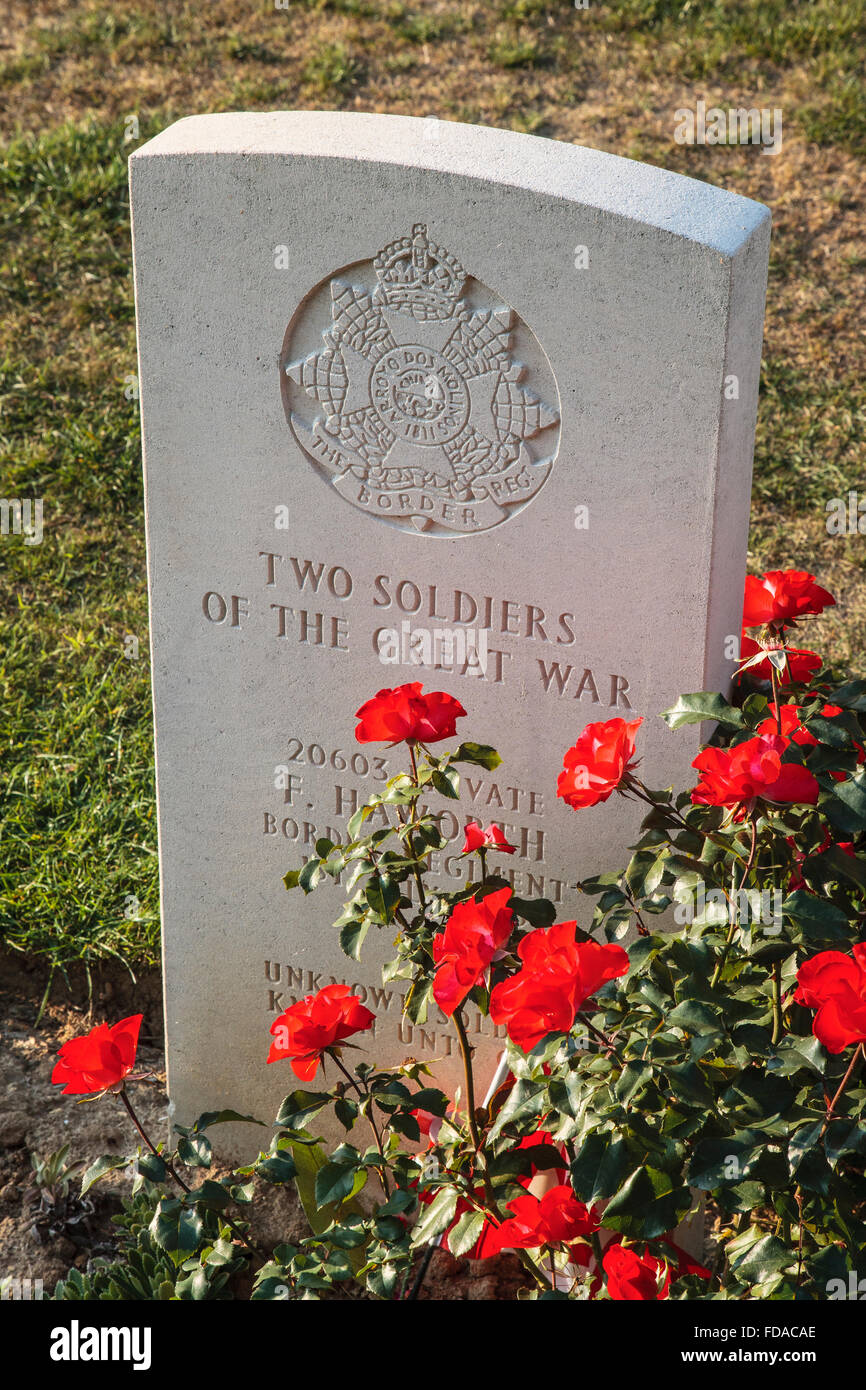 Ww1 première guerre mondiale la seconde guerre mondiale, pierre tombale du cimetière 1 Banque D'Images