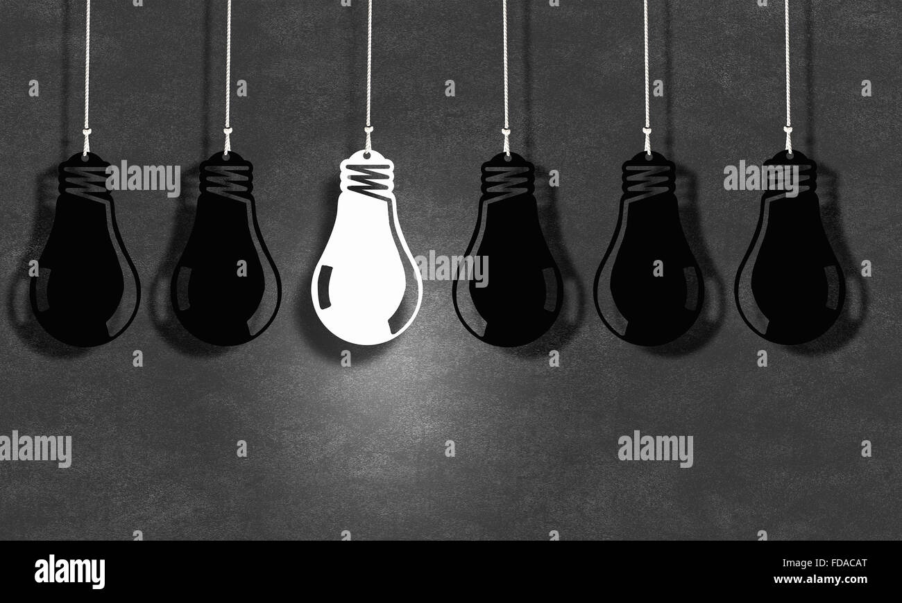 Les ampoules sur fond sombre avec un glowing Banque D'Images